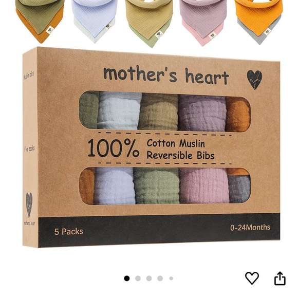 Set of 6 burp clothes, 5 bibs, 2 swaddling blankets - Picture 6 of 12